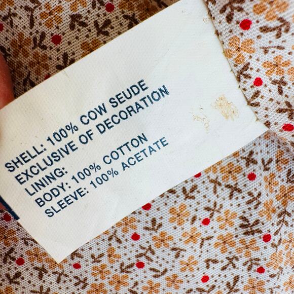 GAP Girls Cow Suede Fringe Embroidered Blazer Jacket KIDS XXL Womens XS Small - Picture 10 of 12